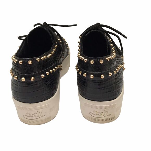 Ash Women's Black Leather Krush Platform Spike Oxford Shoe Sneaker Women Size 38 - Picture 4 of 8